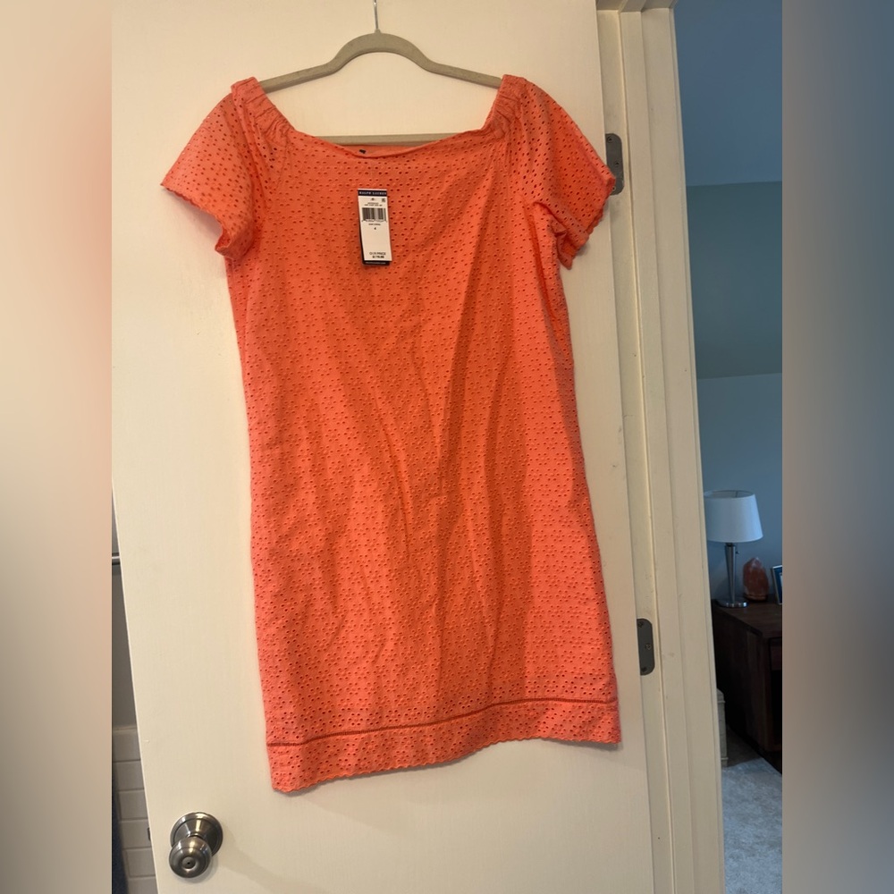 Ralph Lauren Off the Shoulder Eyelet Mini Dress- NWT!